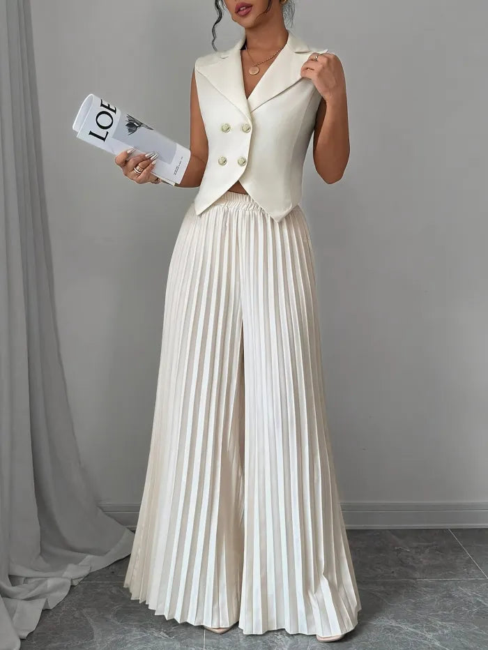 Conjunto de pantalón Plisado y Chaleco