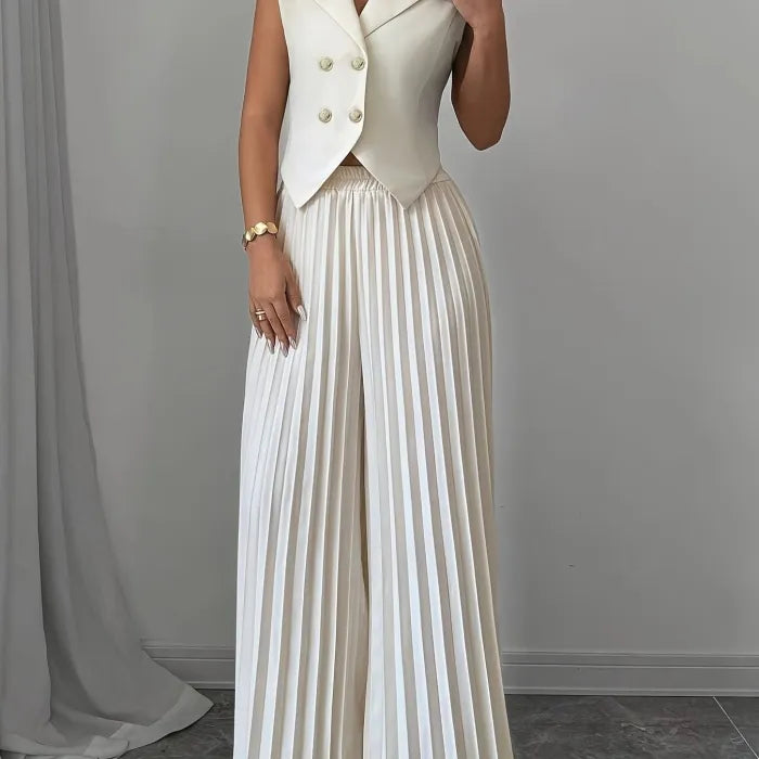 Conjunto de pantalón Plisado y Chaleco