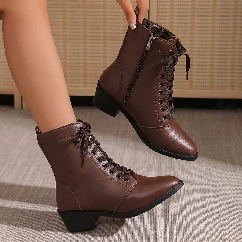 Botas con Cremallera Lateral Punta Afilada