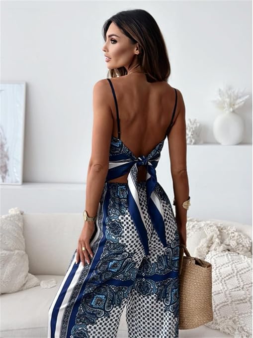 Alana Conjunto Estampado De Pierna Ancha