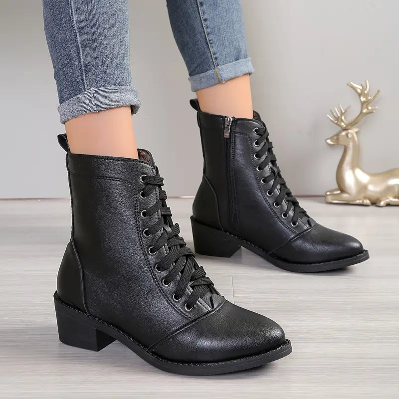 Botas con Cremallera Lateral Punta Afilada