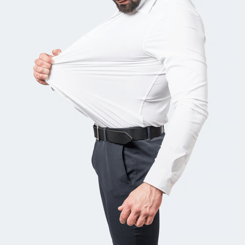 Camisa elástica antiarrugas que no necesita planchado