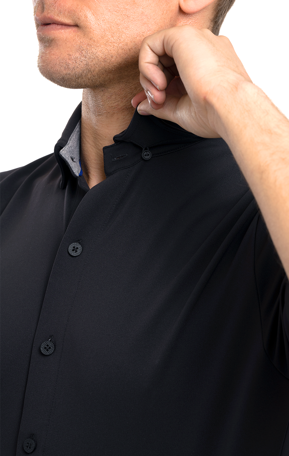 Polo de manga corta con botones de alto rendimiento