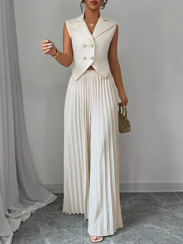 Conjunto de pantalón Plisado y Chaleco