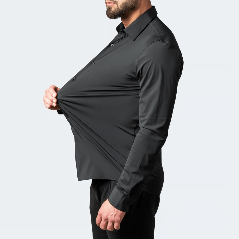 Camisa elástica antiarrugas que no necesita planchado