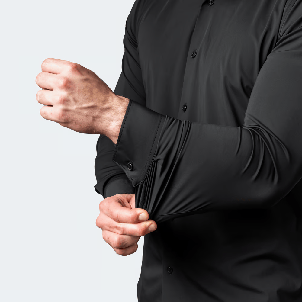 Camisa elástica antiarrugas que no necesita planchado