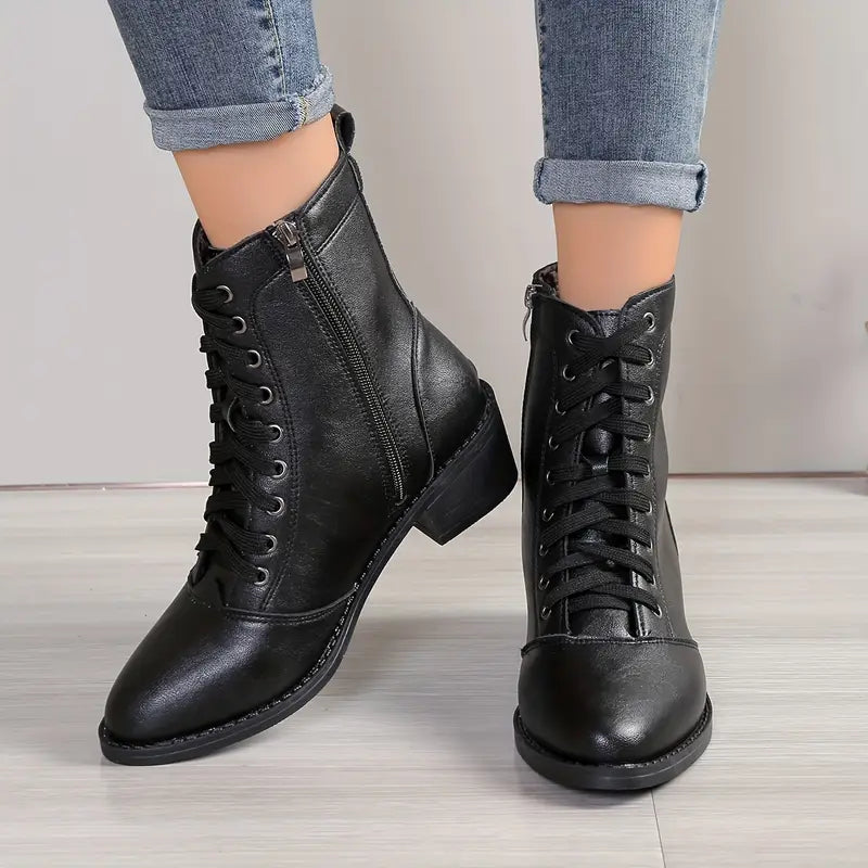 Botas con Cremallera Lateral  Punta Afilada