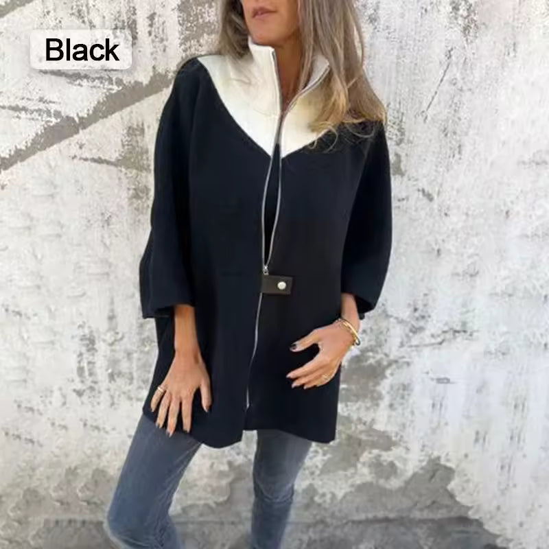 Chaqueta holgada con cuello levantado