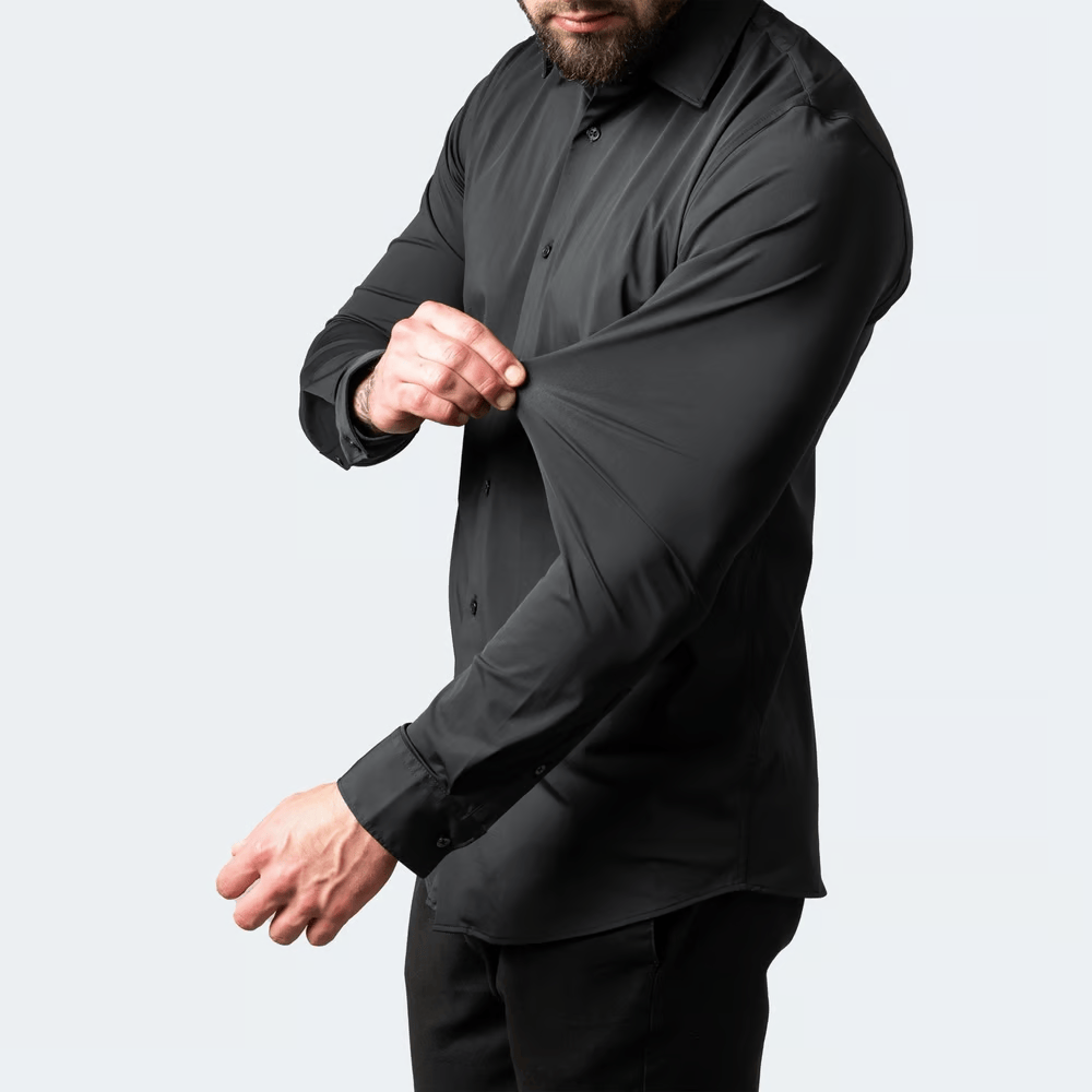 Camisa elástica antiarrugas que no necesita planchado